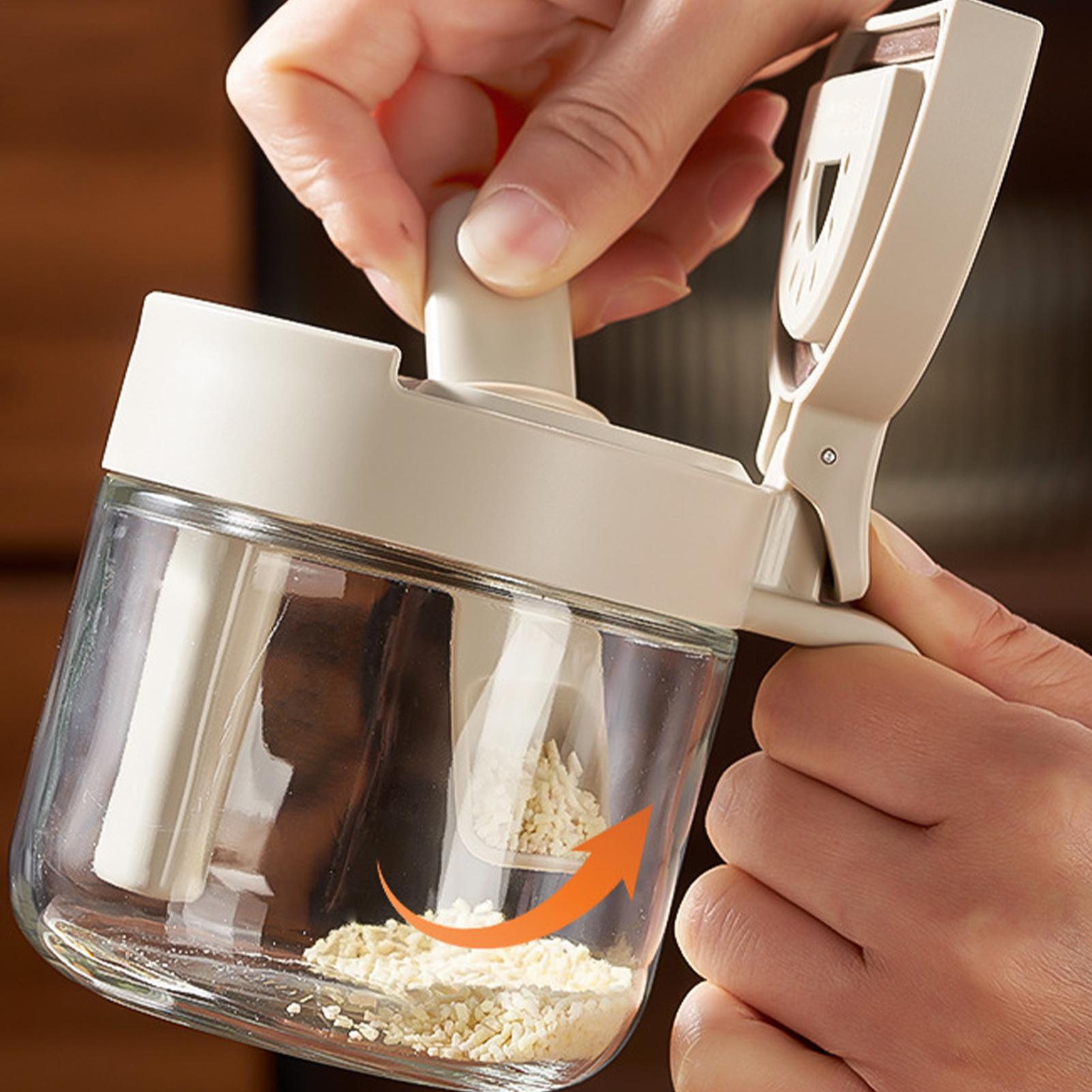 Kitchen Gadgets Organizer - Seasoning Bottles with Spoon Condiment Glass