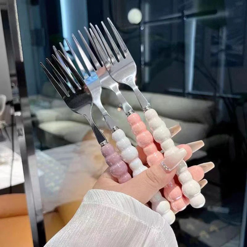 Kitchen Gadgets Must Have - Pearl Handle Fork for Dessert Household