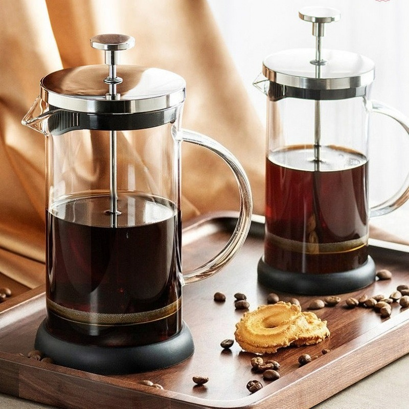 French Press Coffee Maker - 350-1000ml Stainless Steel Glass Coffee Maker