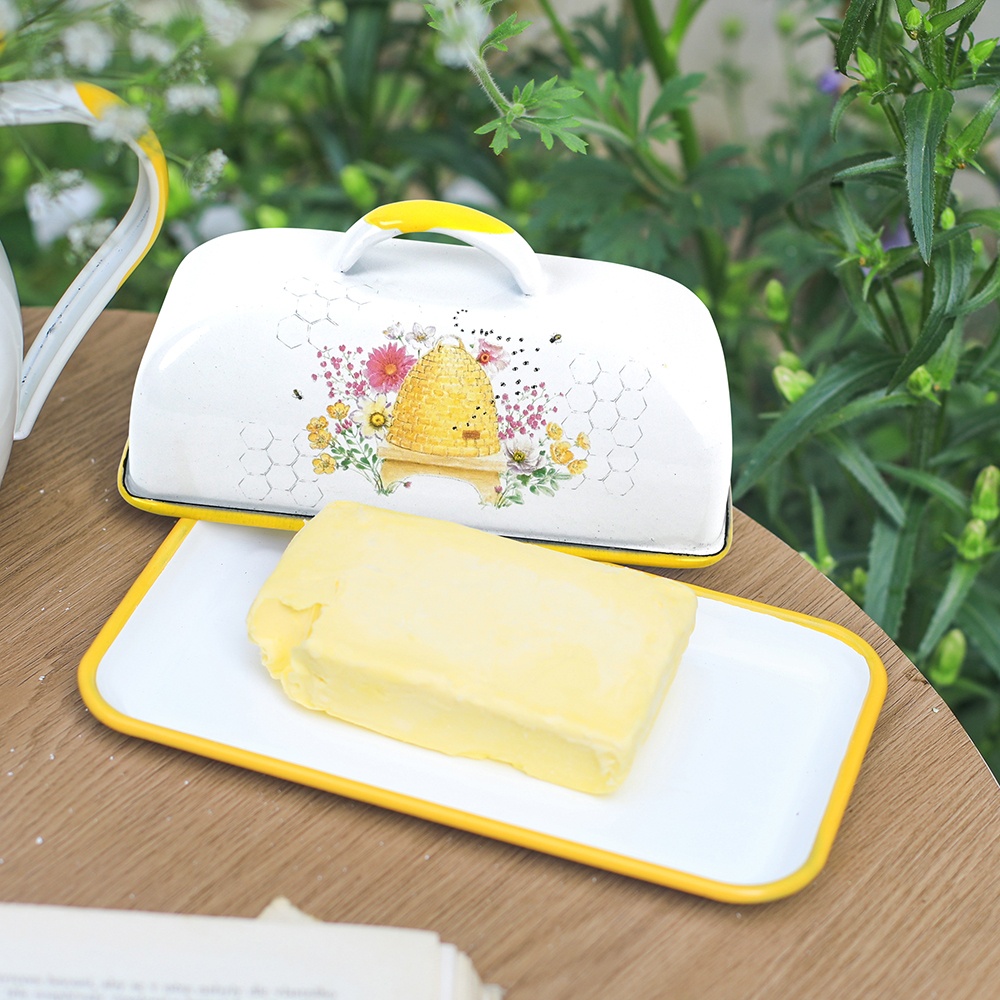Kitchen Gadgets Organizer - Menschy Enamel Butter Dish Cheese Preservation