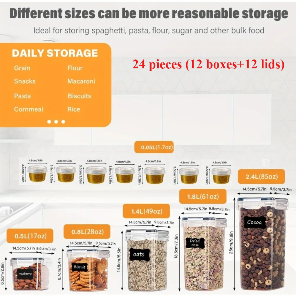 24Pcs Food Storage Containers  - مراجعة Kitchen Gadgets Must Have وسعره