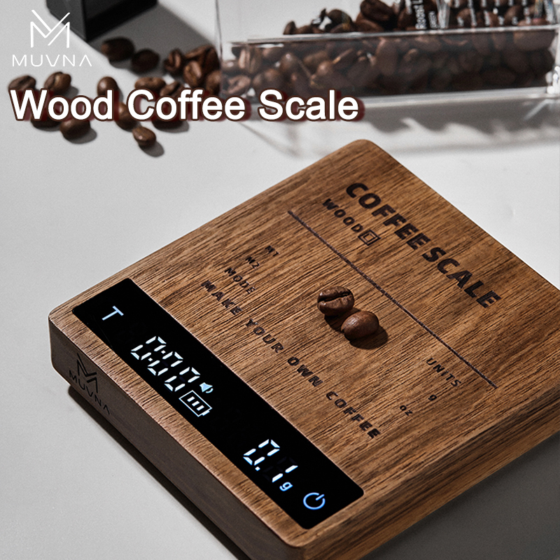 MUVNA Solid Wood Coffee Scale  - مراجعة Kitchen Timer Digital وسعره