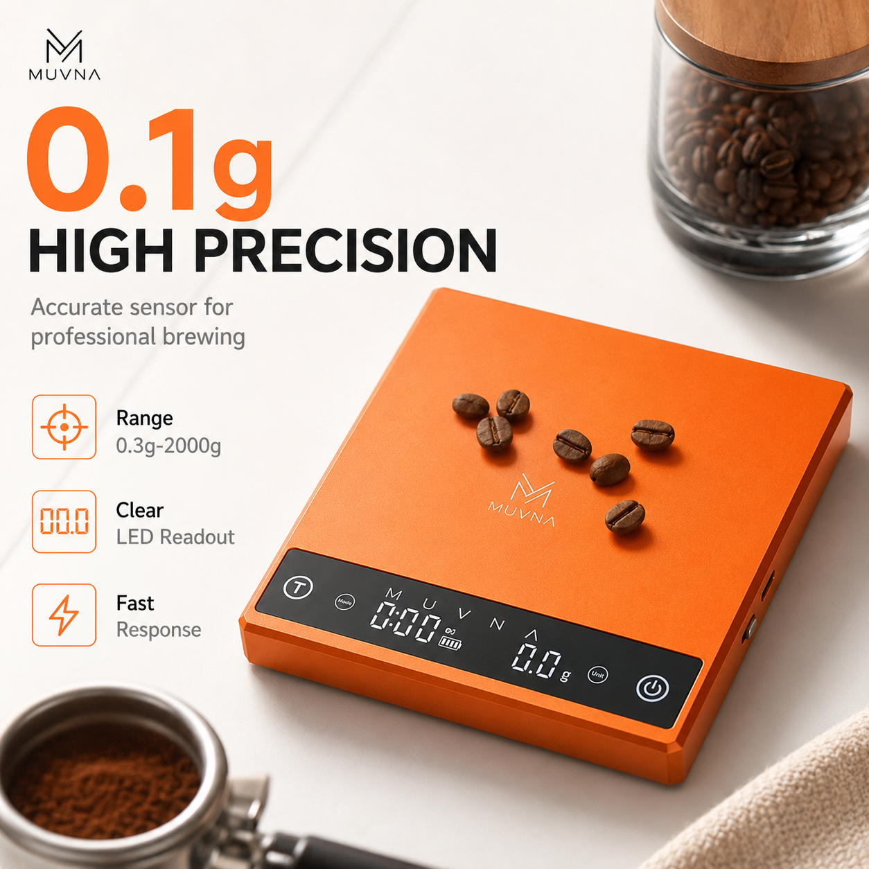 MUVNA Coffee Scale Espresso Sc - مراجعة Kitchen Timer Digital وسعره