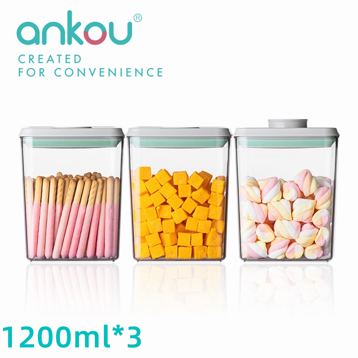 Ankou 3Pcs 1.2L Pop Airtight F - مراجعة Kitchen Gadgets Organizer وسعره