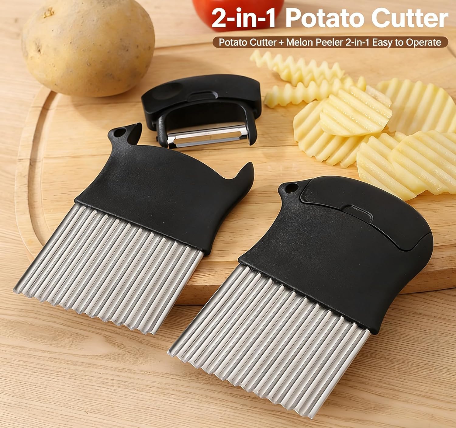 2-in-1 Potato Cutter, Durable  - مراجعة Kitchen Gadgets Built In وسعره