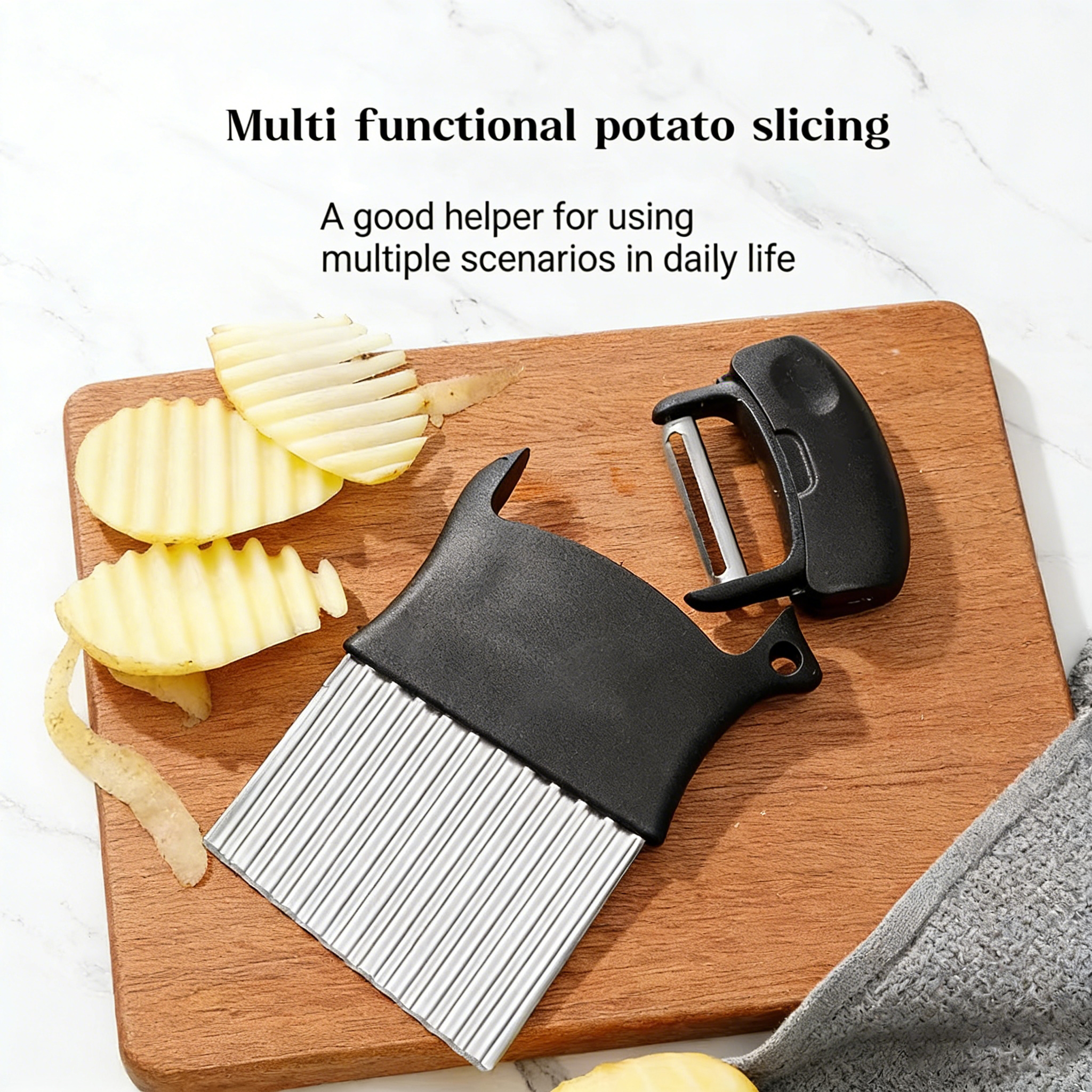2-in-1 Potato Cutter, Durable  - مراجعة Kitchen Gadgets Built In وسعره