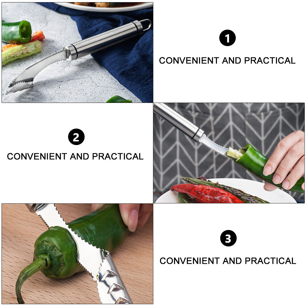 2Pcs Stainless Steel Chili Cor - مراجعة Cherry Pitter Tool وسعره