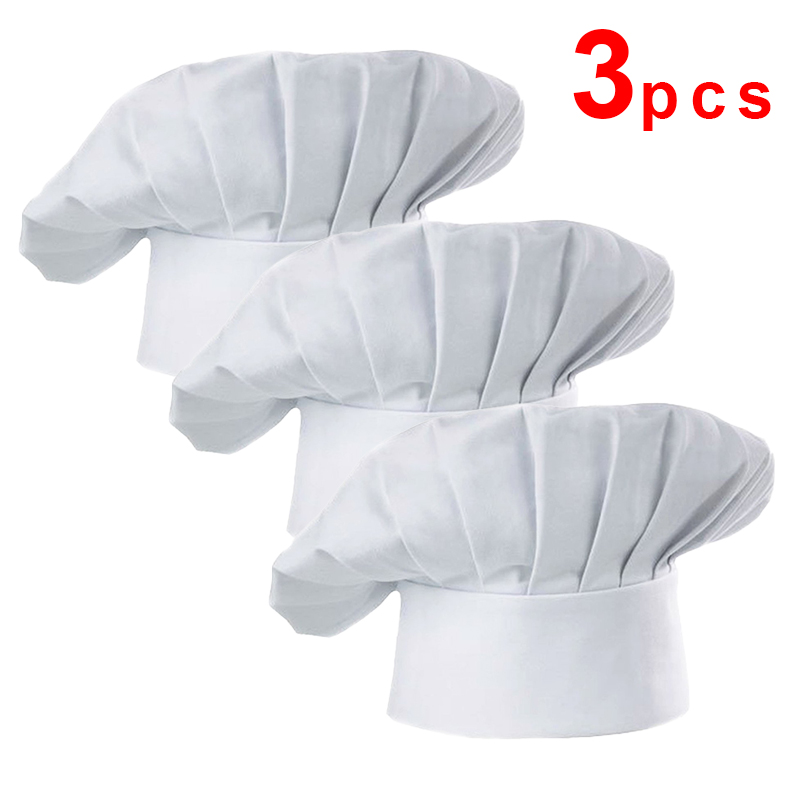 3pcs High22cm Cook Hat White C - مراجعة Kitchen Gadgets You Need وسعره