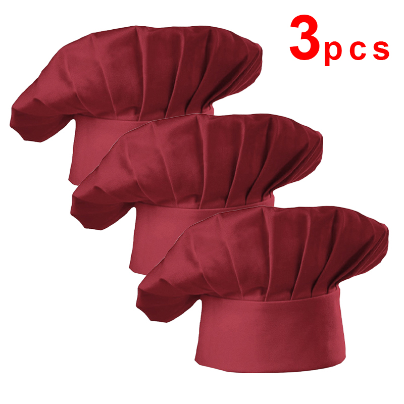 3pcs High22cm Cook Hat White C - مراجعة Kitchen Gadgets You Need وسعره