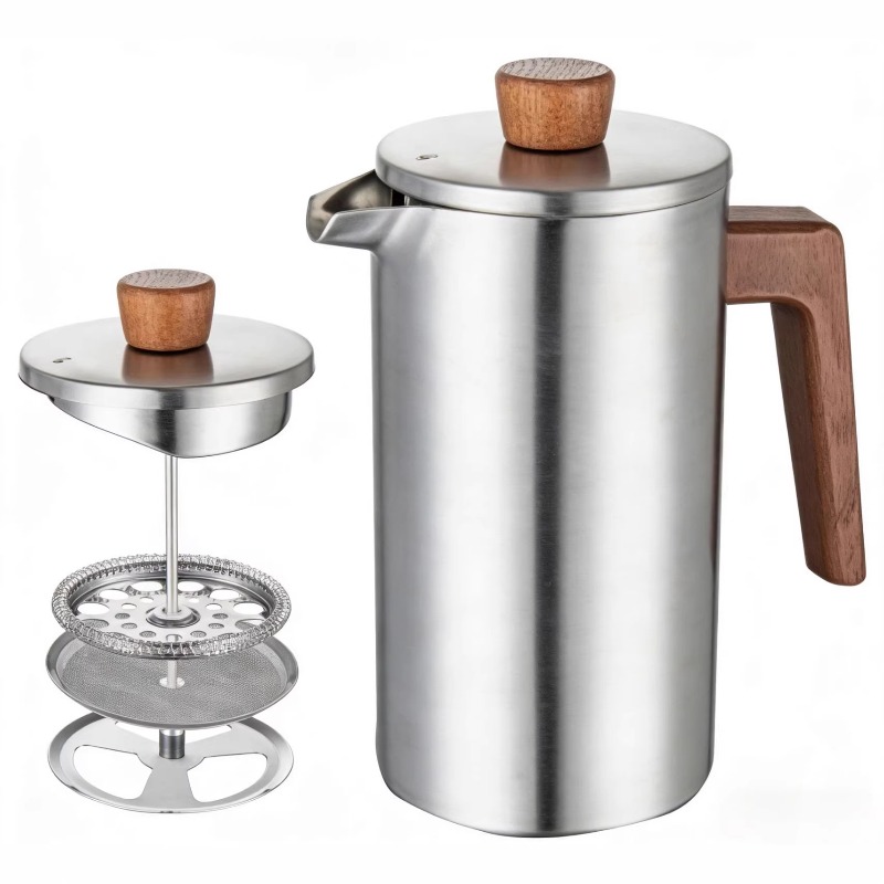 JUSTINLAU 1000ml Stainless Ste - مراجعة French Press Coffee Maker وسعره