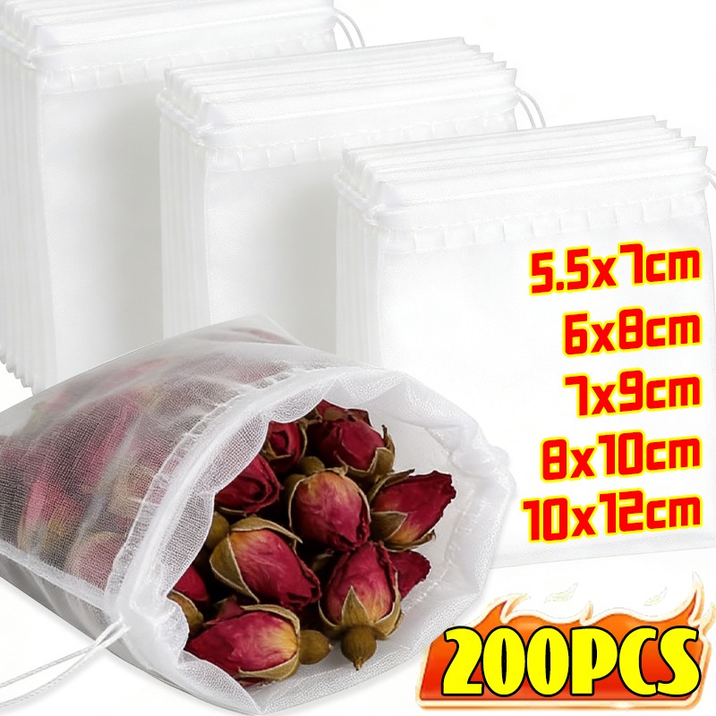 200/50Pcs Nylon Tea Bags Small - مراجعة Kitchen Gadgets You Need وسعره