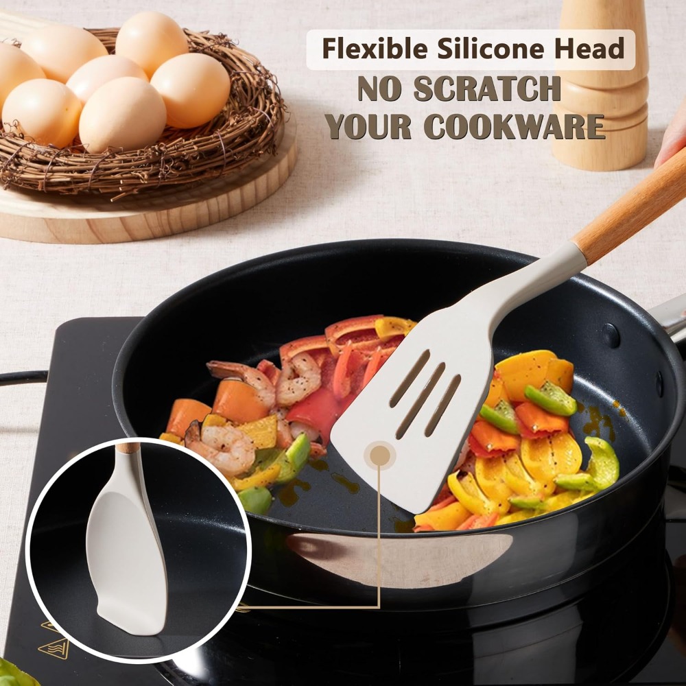 10-Piece Silicone Cooking Uten - مراجعة Silicone Spatula Set وسعره