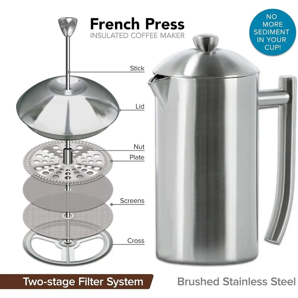 23-Ounce Stainless Steel Frenc - مراجعة French Press Coffee Maker وسعره