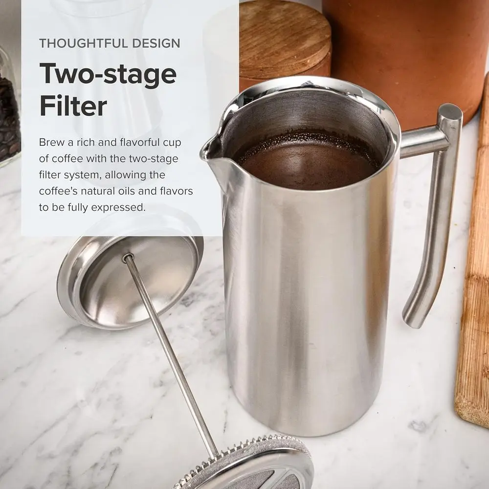23-Ounce Stainless Steel Frenc - مراجعة French Press Coffee Maker وسعره