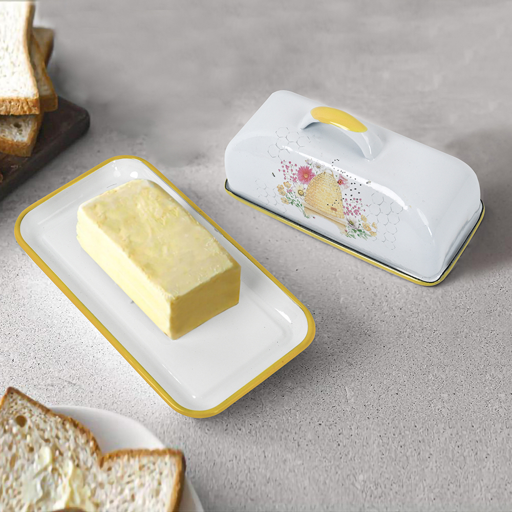 Menschy Enamel Butter Dish Che - مراجعة Kitchen Gadgets Organizer وسعره
