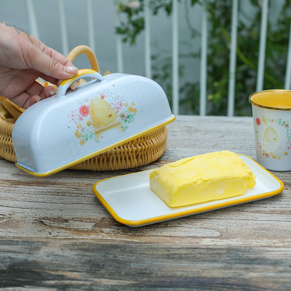 Menschy Enamel Butter Dish Che - مراجعة Kitchen Gadgets Organizer وسعره
