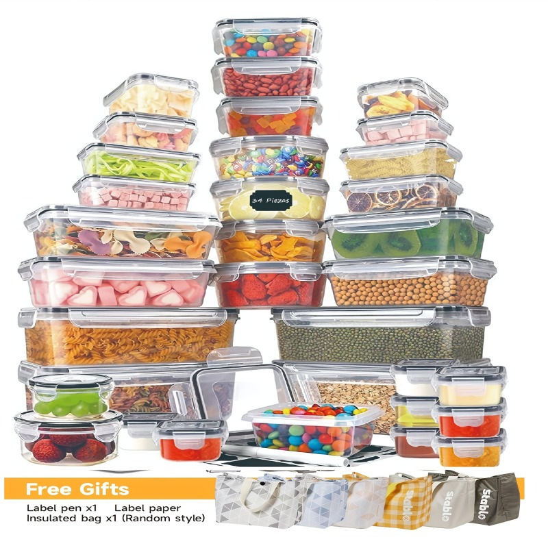 48PCS BPA-Free Food Storage Se - مراجعة Kitchen Gadgets Organizer وسعره